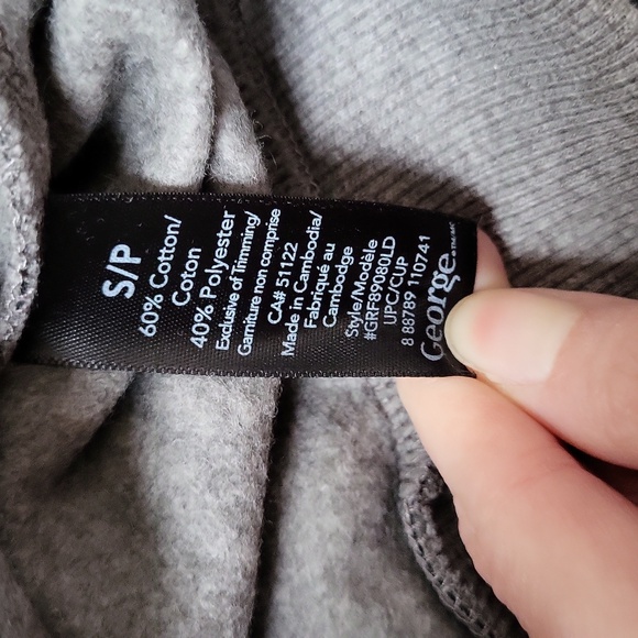 NWT! George Grey and Black Striped Sweatshirt with Rose! Size small! - Picture 6 of 10